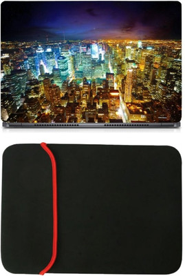 

Skin Yard Mexico City Light Laptop Skin/Decal with Reversible Laptop Sleeve - 14.1 Inch Combo Set