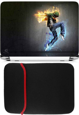 

FineArts Dance Fire Laptop Skin with Reversible Laptop Sleeve Combo Set