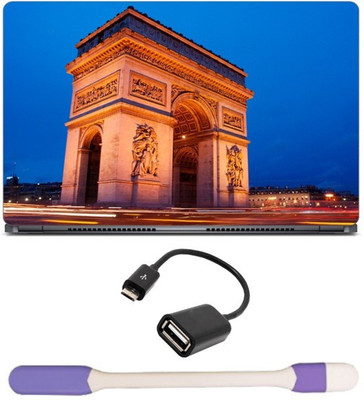 

Skin Yard Paris France Arc De Triomph Laptop Skin with USB LED Light & OTG Cable - 15.6 Inch Combo Set