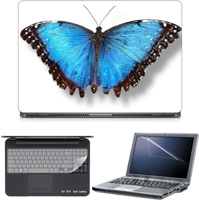 

Skin Yard Blue Morpho Butterfly Wings Laptop Skin with Screen Protector & Keyboard Skin -15.6 Inch Combo Set