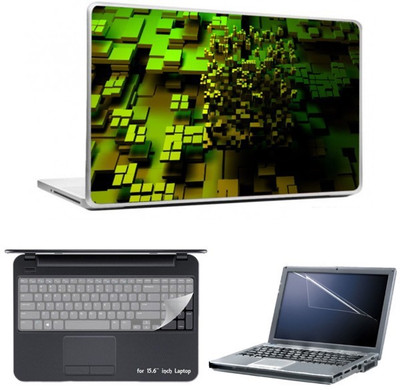 

Skin Yard 3D Dark Green Squares Laptop Skins with Laptop Screen Guard & Laptop Keyguard -15.6 Inch Combo Set