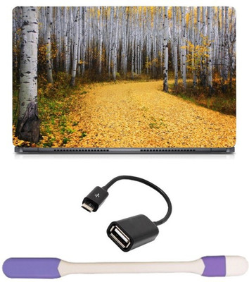 

Skin Yard Aspen Forest Colorado Laptop Skin with USB LED Light & OTG Cable - 15.6 Inch Combo Set