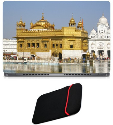 

Skin Yard Golden Tample Laptop Skin/Decal with Reversible Laptop Sleeve - 15.6 Inch Combo Set