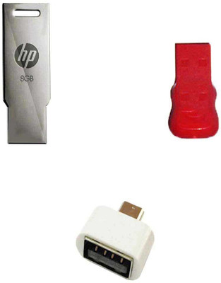 

HP V232W 8 GB Pendrive with OTG Adapter and card reader Combo Set
