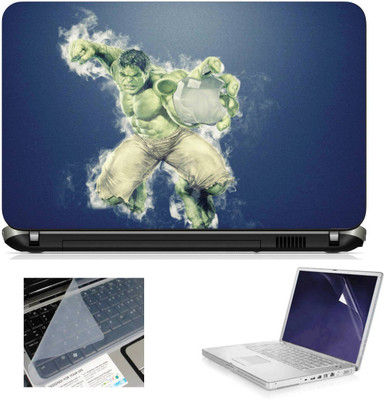 

Geek Apple in hulk hand 3in1 Laptop Skins with Laptop Screen Guard and Key Protector HQ1082 15.6 Inch Combo Set