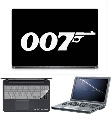 

Skin Yard Sparkle Black White James Bond Logo Laptop Skin with Screen Protector & Keyboard Skin -15.6 Inch Combo Set