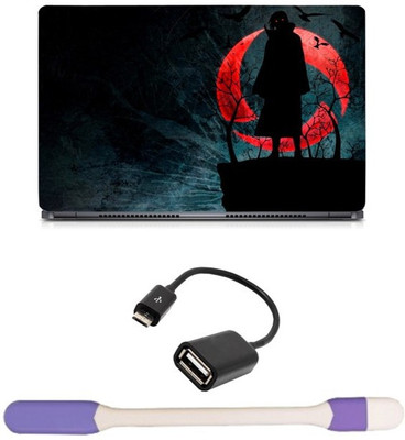 

Skin Yard Nightcore Ghost Laptop Skin -14.1 Inch with USB LED Light & OTG Cable (Assorted) Combo Set