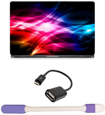 

Skin Yard Abstract Colour Background Laptop Skin with USB LED Light & OTG Cable - 15.6 Inch Combo Set