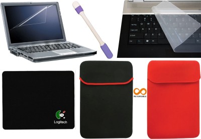 

Skin Yard 5 in 1 Laptop Combo- Laptop Sleeve, Screen Protector, Keyguard, Mouse Pad, Led Light Compatible with 15.6 inh Combo Set