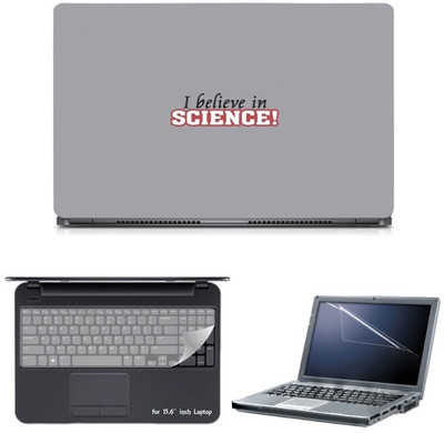 

Skin Yard I Believe In Science Sparkle Laptop Skin with Screen Protector & Keyguard -15.6 Inch Combo Set