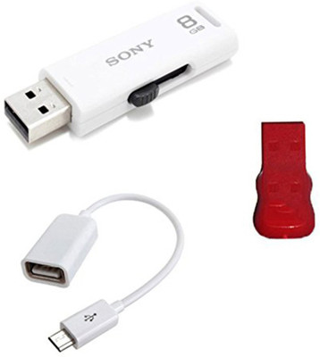 

Sony 8 GB pendrive with OTG cable and card reader Combo Set