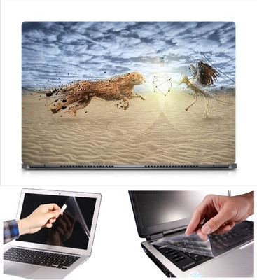 

Skin Yard Creative Cheetah Fight Laptop Skin Decal with Keyguard & Screen Protector -15.6 Inch Combo Set