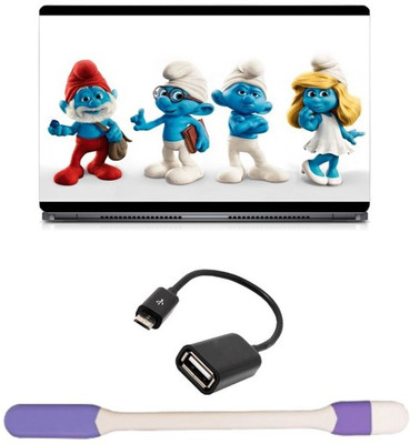 

Skin Yard Smurfs Character Laptop Skin with USB LED Light & OTG Cable - 15.6 Inch Combo Set