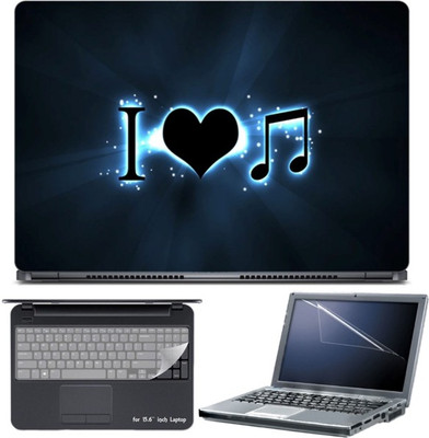 

Skin Yard I Love Music Symbol Laptop Skin with Screen Protector & Keyboard Skin -15.6 Inch Combo Set