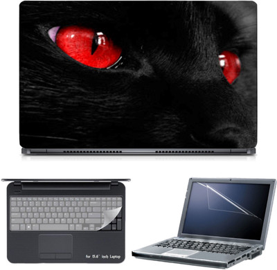 

Skin Yard 3in1 Combo- Red Eye Cat Laptop Skin with Screen Protector & Keyguard -15.6 Inch Combo Set