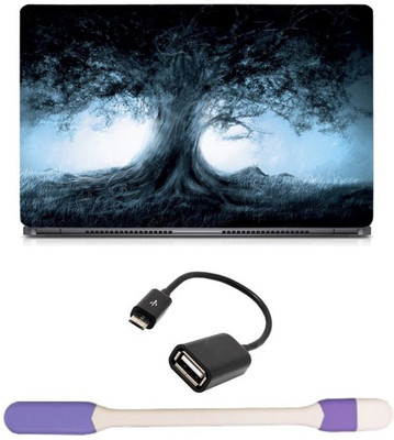 

Skin Yard Magic Tree Landscape Art Laptop Skin with USB LED Light & OTG Cable - 15.6 Inch Combo Set
