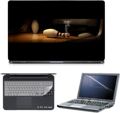 

Skin Yard 3in1 Combo- Bottles Smoke Laptop Skin with Screen Protector & Keyguard -15.6 Inch Combo Set