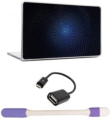 

Skin Yard Super Three Dimensional Blue Background Laptop Skins with USB LED Light & OTG Cable - 15.6 Inch Combo Set