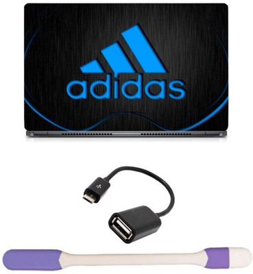 

Skin Yard Blue Adidas Logo Laptop Skin with USB LED Light & OTG Cable - 15.6 Inch Combo Set