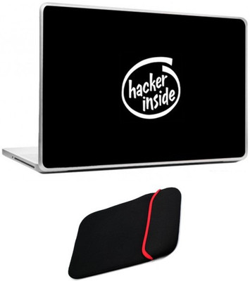 

Skin Yard Hacker Inside Laptop Skin/Decal with Reversible Laptop Sleeve - 15.6 Inch Combo Set