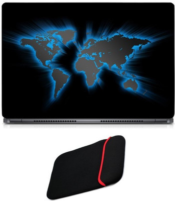 

Skin Yard Glowing World Laptop Skin/Decal with Reversible Laptop Sleeve - 15.6 Inch Combo Set