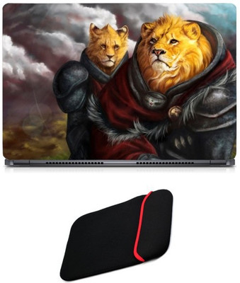 

Skin Yard Alice in Wonderland Lion Laptop Skin/Decal with Reversible Laptop Sleeve - 15.6 Inch Combo Set