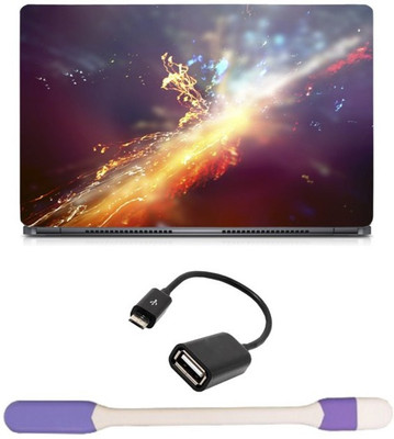 

Skin Yard Tech Explosion 3d Abstract Laptop Skin with USB LED Light & OTG Cable - 15.6 Inch Combo Set