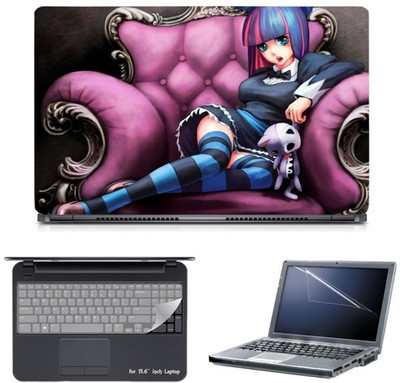 

Skin Yard Emo Girl Anime Painting Laptop Skin with Screen Protector & Keyguard -15.6 Inch Combo Set