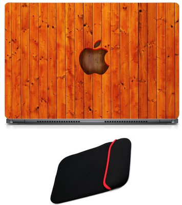

Skin Yard Wooden Apple Laptop Skin/Decal with Reversible Laptop Sleeve - 14.1 Inch Combo Set