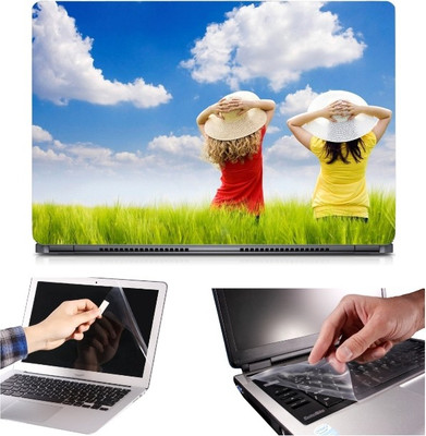

Skin Yard 3in1 Combo- Red & yellow Dress Girl Laptop Skin with Screen Protector & Keyguard -15.6 Inch Combo Set