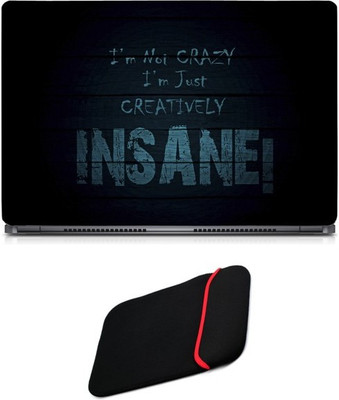 

Skin Yard Creatively Insane Sparkle Laptop Skin/Decal with Reversible Laptop Sleeve - 14.1 Inch Combo Set