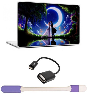 

Skin Yard Fantasy Moon Light Kiss Laptop Skin -14.1 Inchs with USB LED Light & OTG Cable (Assorted) Combo Set