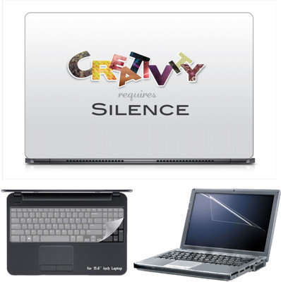 

Skin Yard Creative Requires Silence Laptop Skin Decal with Keyguard & Screen Protector -15.6 Inch Combo Set