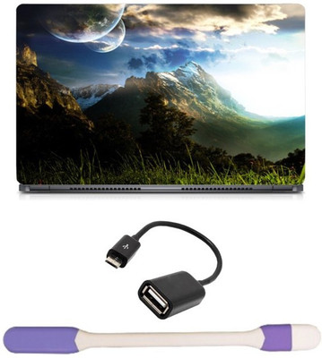 

Skin Yard Nice Space & Nature Laptop Skin with USB LED Light & OTG Cable - 15.6 Inch Combo Set