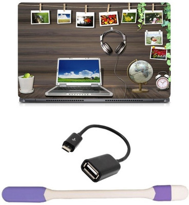 

Skin Yard Beautiful Laptop Table Laptop Skin with USB LED Light & OTG Cable - 15.6 Inch Combo Set