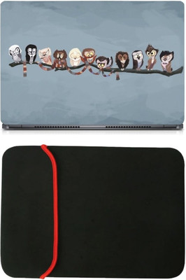 

Skin Yard Different Owl in Stick Laptop Skin/Decal with Reversible Laptop Sleeve - 15.6 Inch Combo Set