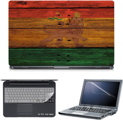 

Skin Yard 3in1 Combo- Tricolour Lion Laptop Skin with Screen Protector & Keyguard -15.6 Inch Combo Set
