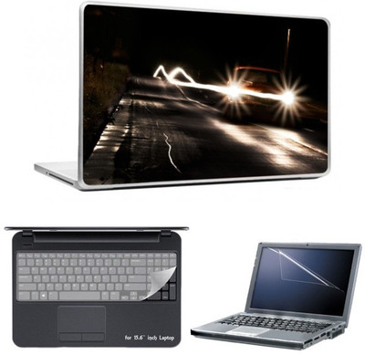 

Skin Yard Car at Night Road Laptop Skins with Laptop Screen Guard & Laptop Keyguard -15.6 Inch Combo Set