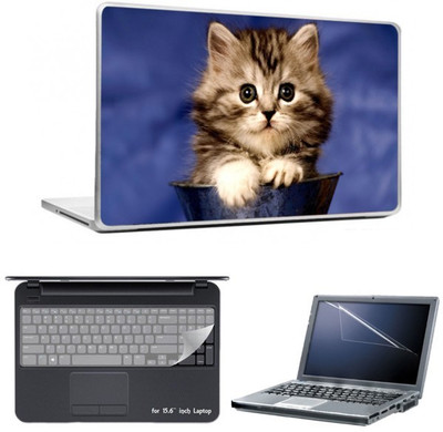 

Skin Yard Cat In A Cup Laptop Skins with Laptop Screen Guard & Laptop Keyguard -15.6 Inch Combo Set