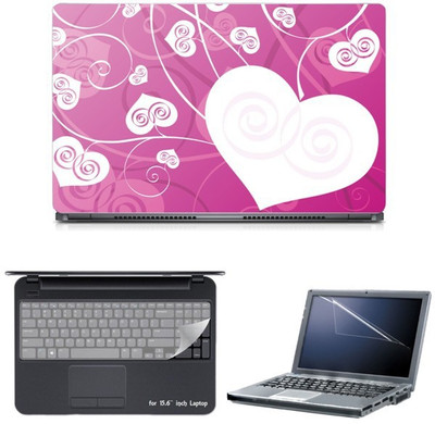 

Skin Yard Heart Abstract in Pink Background Sparkle Laptop Skin with Screen Protector & Keyguard -15.6 Inch Combo Set
