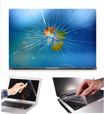 

Skin Yard Broken Windows Wallpaper Laptop Skin Decal with Keyguard & Screen Protector -15.6 Inch Combo Set