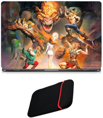 

Skin Yard Maight & Magic 7 Heroes with Dragon Laptop Skin/Decal with Reversible Laptop Sleeve - 14.1 Inch Combo Set