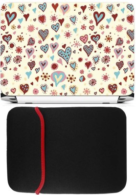 

FineArts Seamless Heart Laptop Skin with Reversible Laptop Sleeve Combo Set