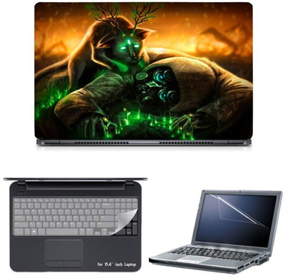 

Skin Yard Green Eye Master Dog Abstract Laptop Skin with Screen Protector & Keyguard -15.6 Inch Combo Set