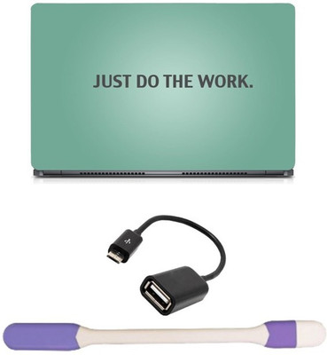 

Skin Yard Just Do The Work Sparkle Laptop Skin with USB LED Light & OTG Cable - 15.6 Inch Combo Set