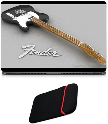 

Skin Yard Fender Guitar Laptop Skin/Decal with Reversible Laptop Sleeve - 14.1 Inch Combo Set