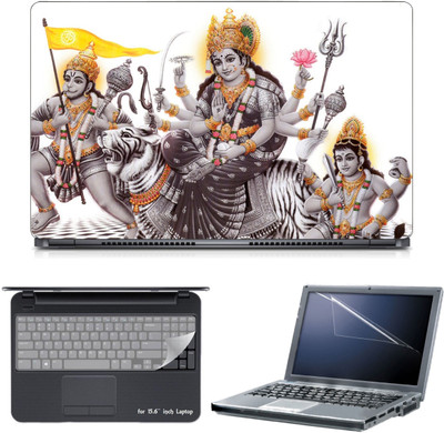 

Skin Yard 3in1 Combo- Maa Durga with Hanuman Laptop Skin with Screen Protector & Keyguard -15.6 Inch Combo Set