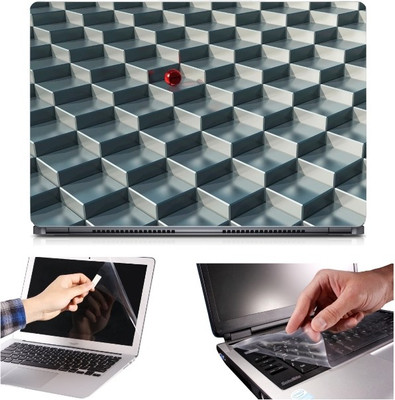 

Skin Yard 3in1 Combo- 3d Cubes Red Ball Laptop Skin with Screen Protector & Keyguard -15.6 Inch Combo Set