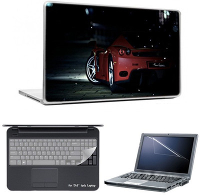 

Skin Yard Red Car in Night Laptop Skin With Laptop Screen Guard And Laptop Key Guard -15.6 Inch Combo Set
