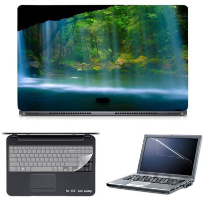 

Skin Yard Cave Fall Stream Laptop Skin with Screen Protector & Keyboard Skin -15.6 Inch Combo Set